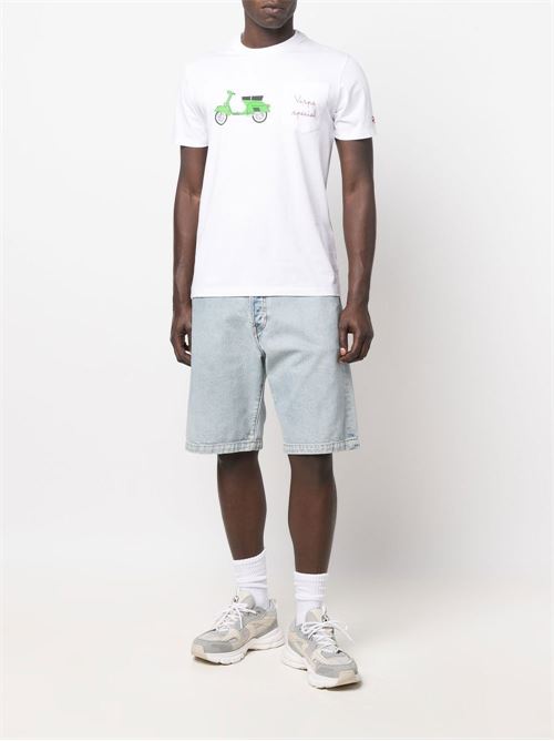 T-shirt uomo MC2 Saint Barth Austin bianca con stampa MC2 SAINT BARTH | AUSTIN04343L